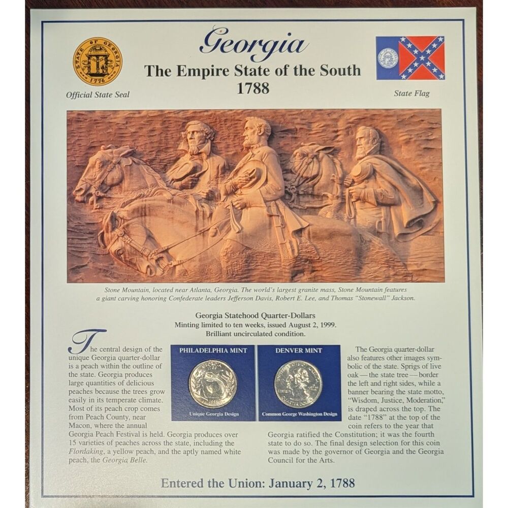 Georgia Statehood Display • Coins & Stamps • Empire State South • UMM Finds